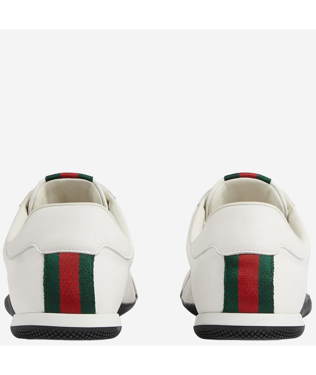 GUCCI Белые кожаные низкие кроссовки / кеды, фото 3