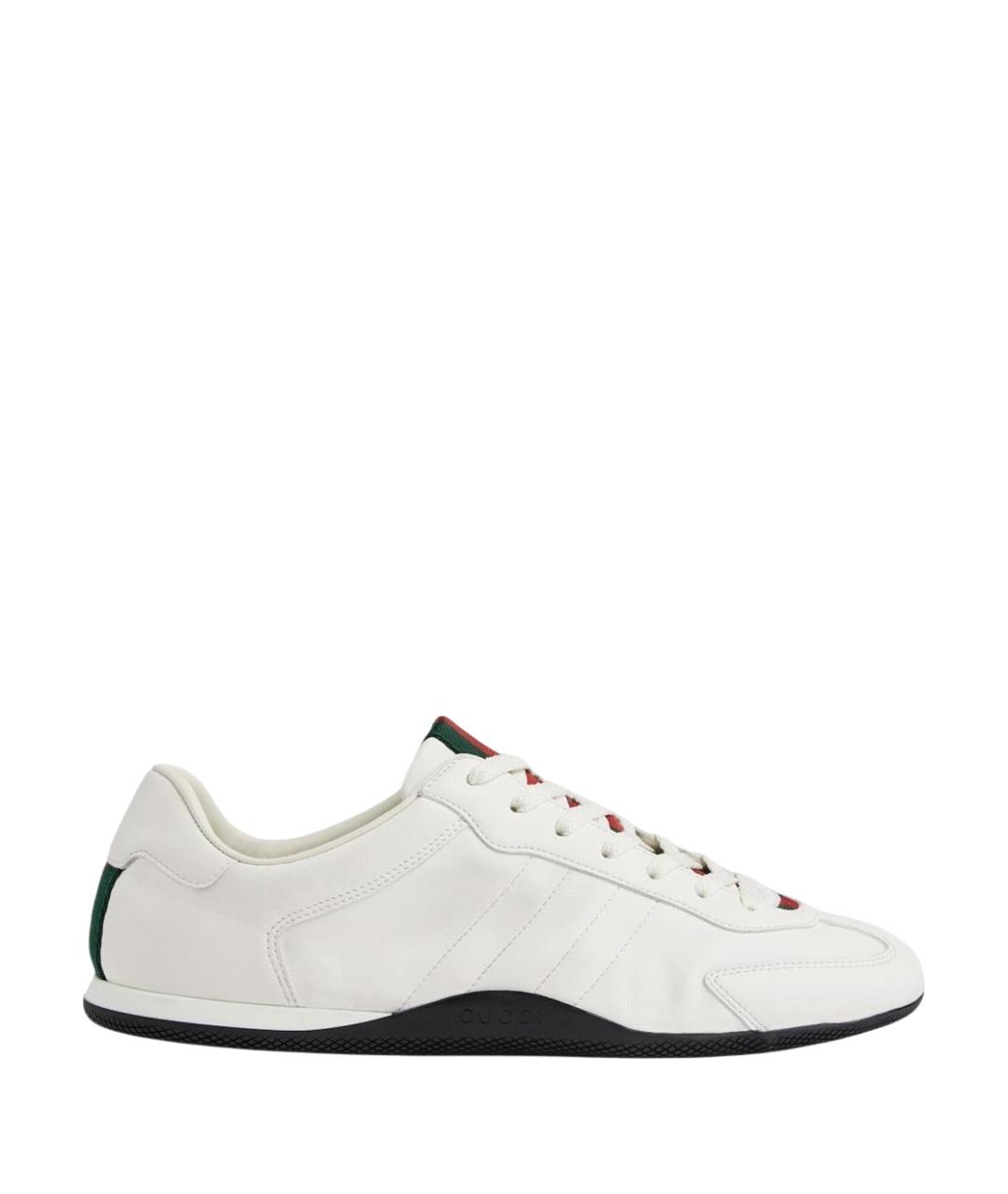 GUCCI Белые кожаные низкие кроссовки / кеды, фото 1