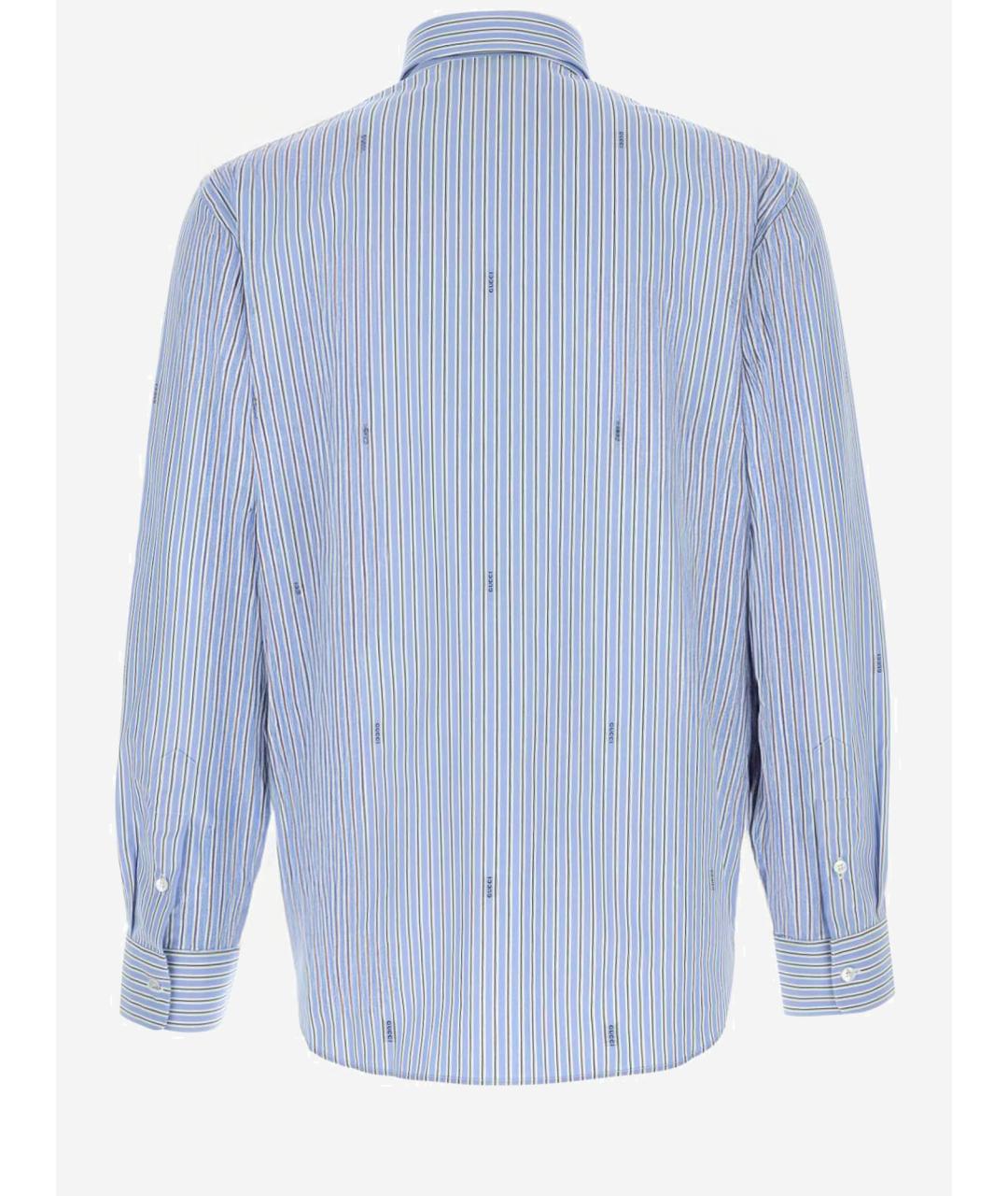 GUCCI Голубая хлопковая кэжуал рубашка, фото 2