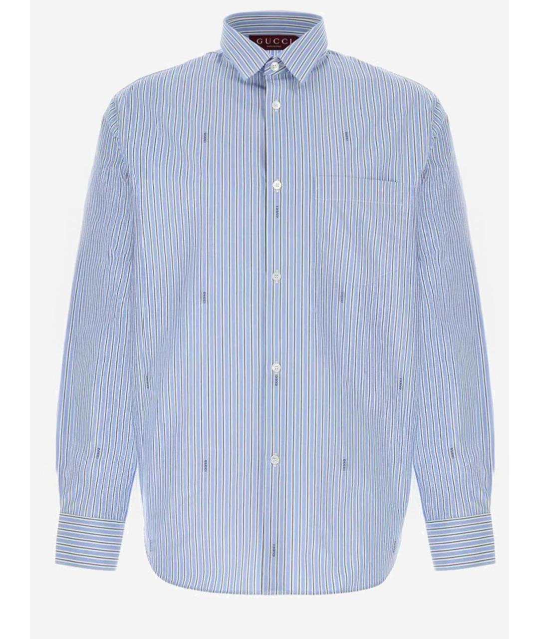 GUCCI Голубая хлопковая кэжуал рубашка, фото 4