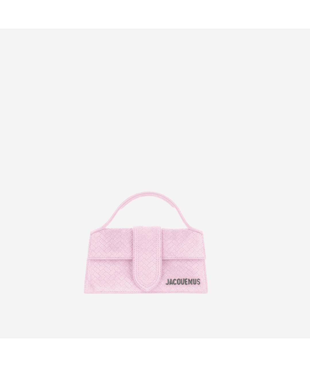 JACQUEMUS Розовая кожаная сумка с короткими ручками, фото 5