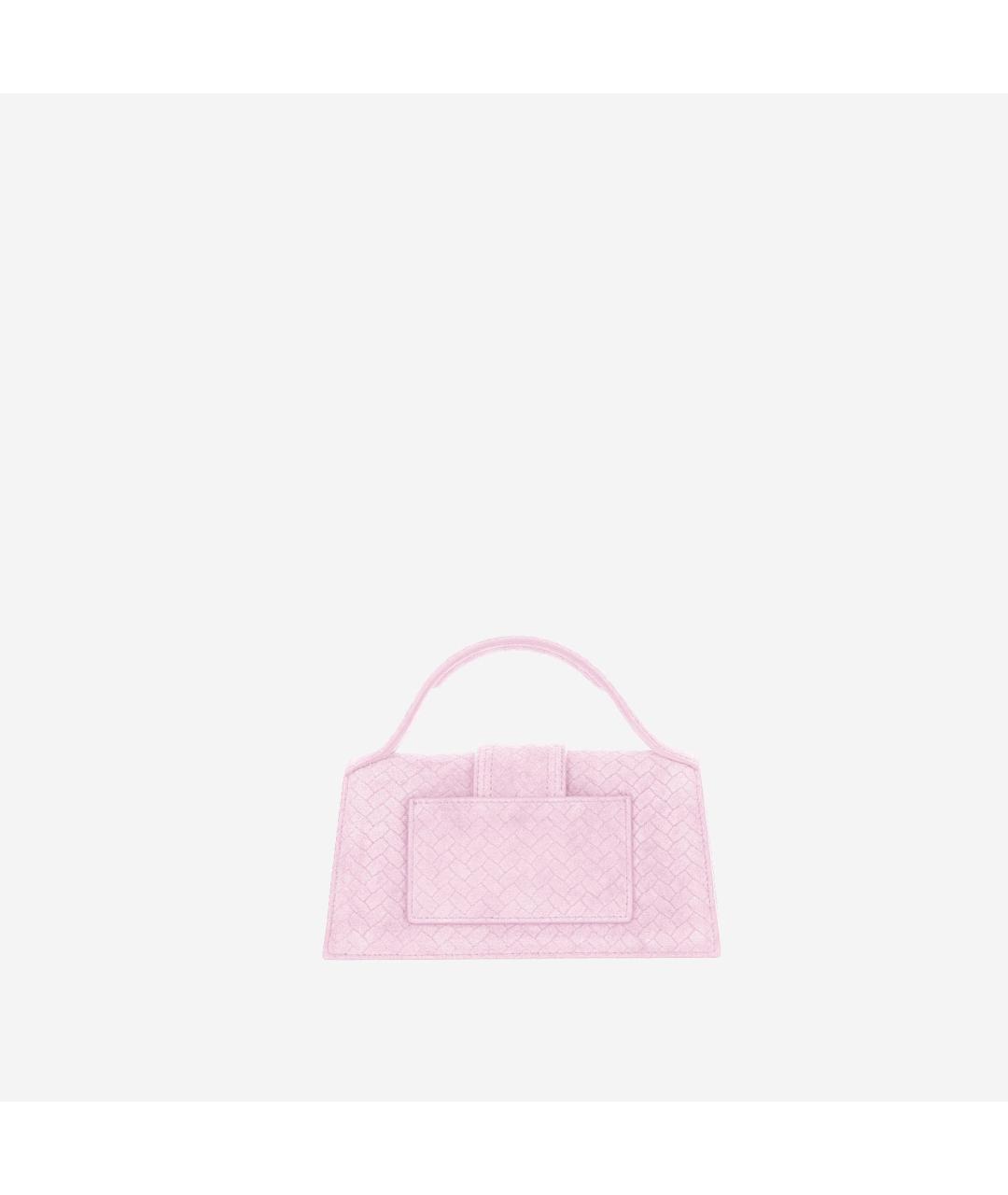 JACQUEMUS Розовая кожаная сумка с короткими ручками, фото 3