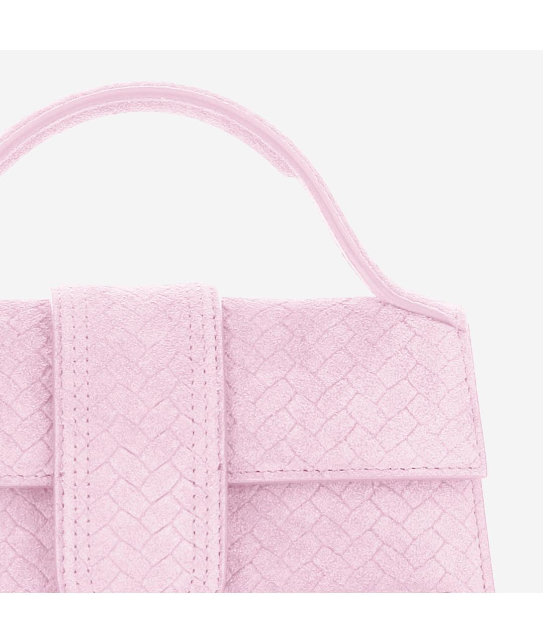 JACQUEMUS Розовая кожаная сумка с короткими ручками, фото 4