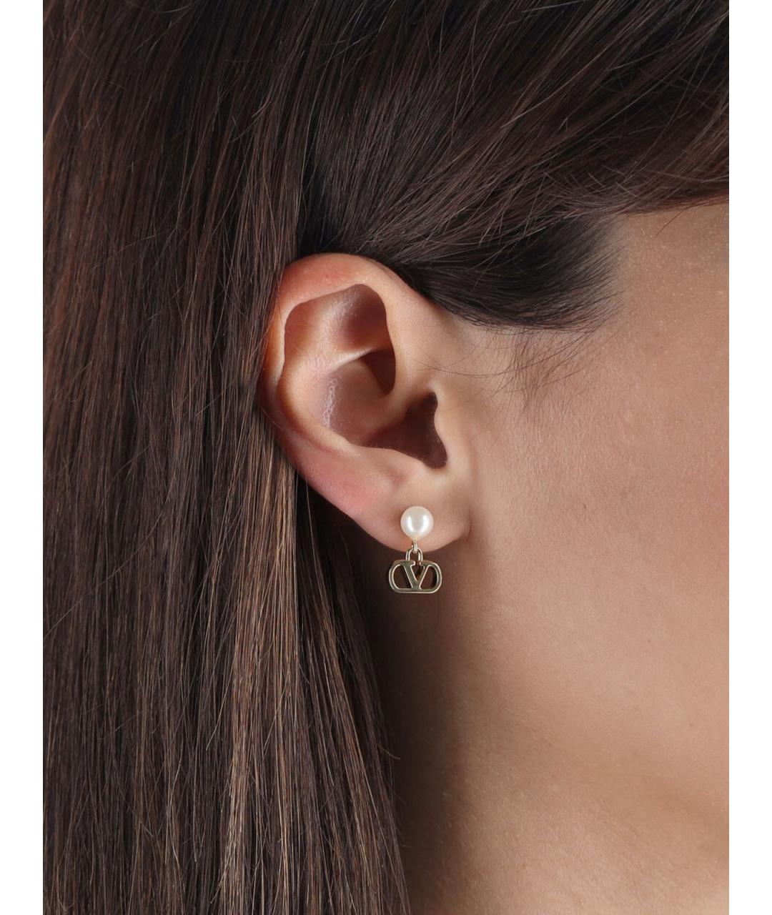 VALENTINO Золотые латунные серьги, фото 2