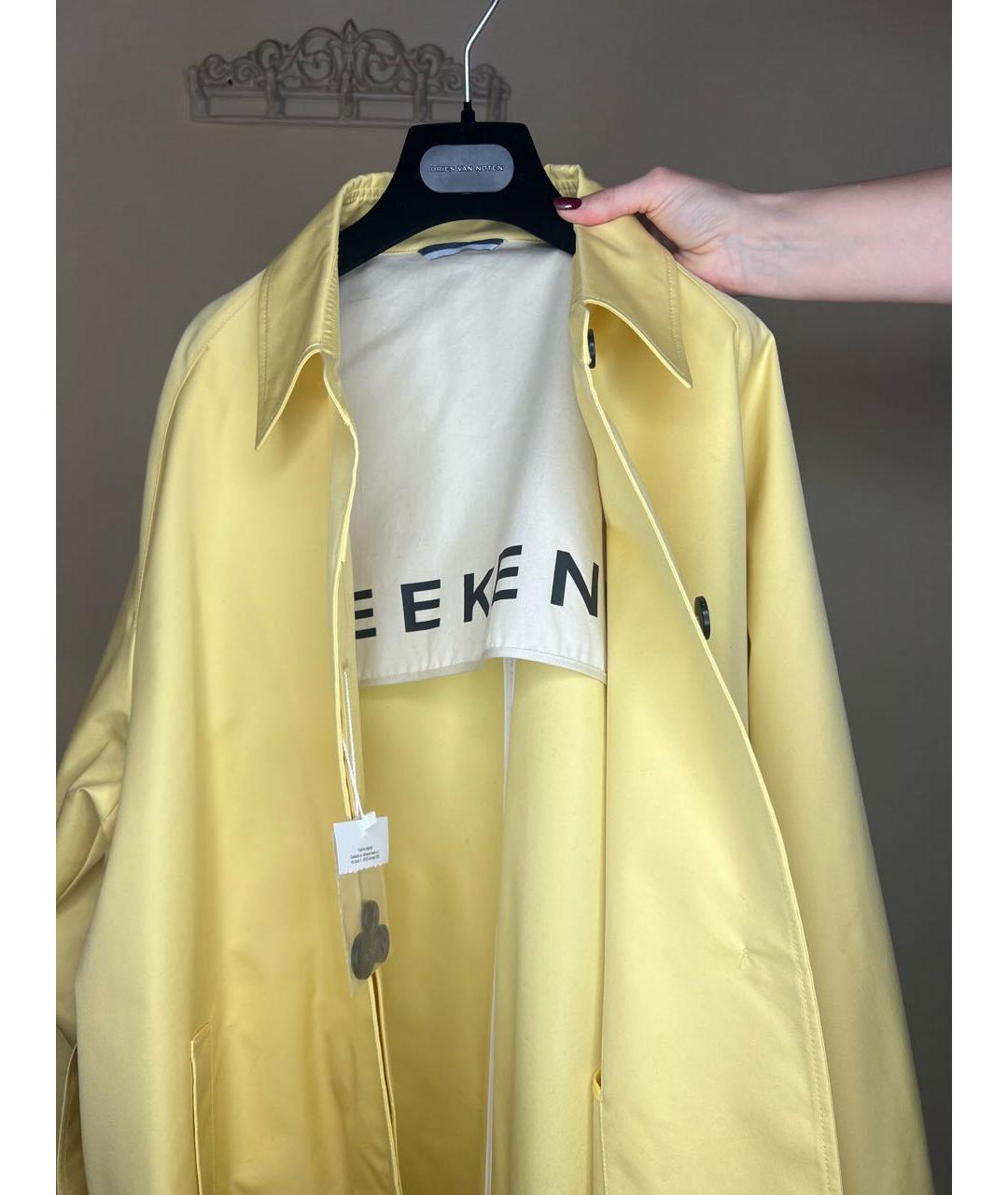 WEEKEND MAX MARA Желтый хлопковый тренч/плащ, фото 3