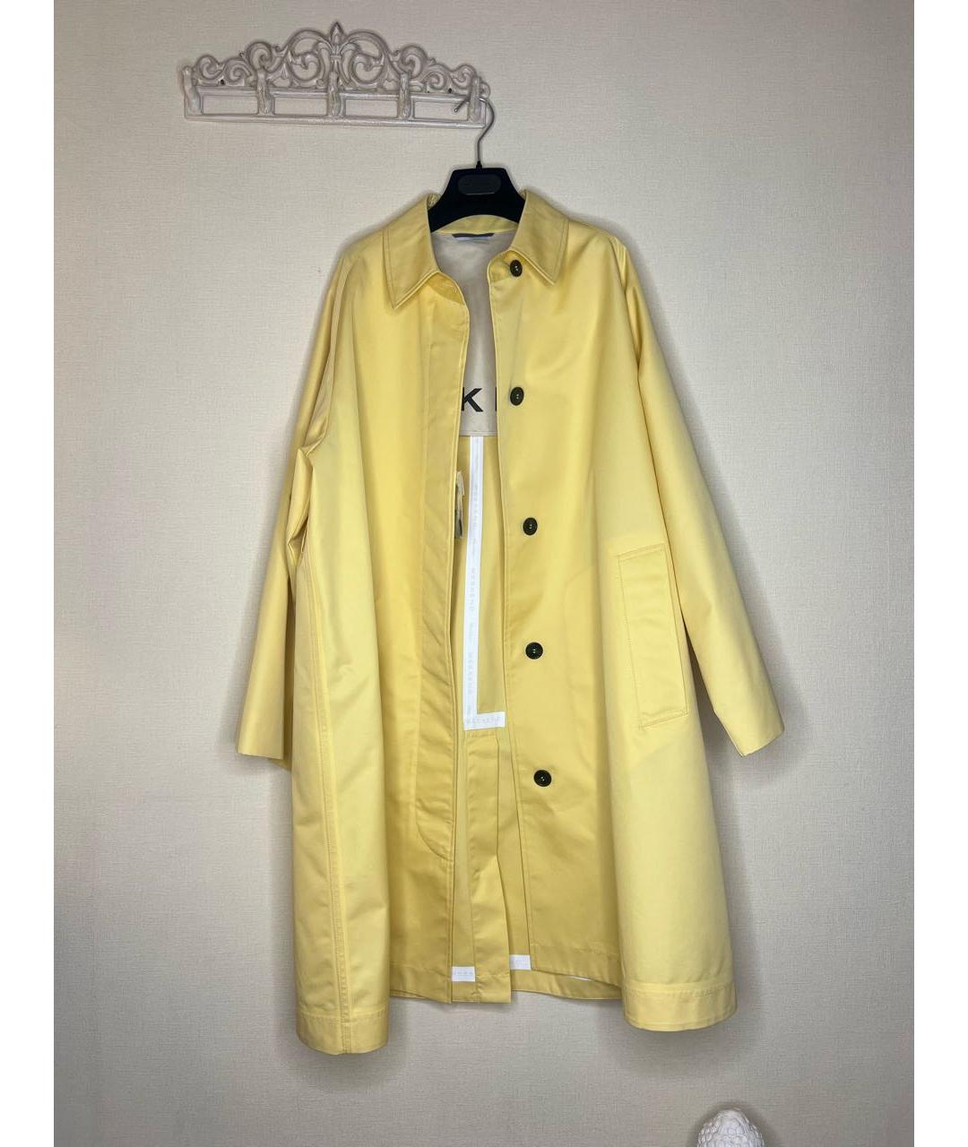 WEEKEND MAX MARA Желтый хлопковый тренч/плащ, фото 5