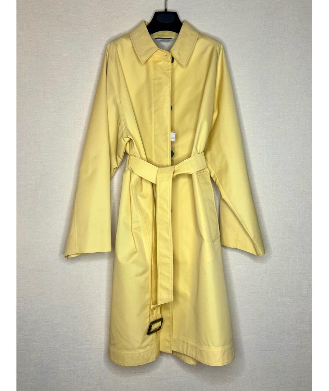 WEEKEND MAX MARA Желтый хлопковый тренч/плащ, фото 2