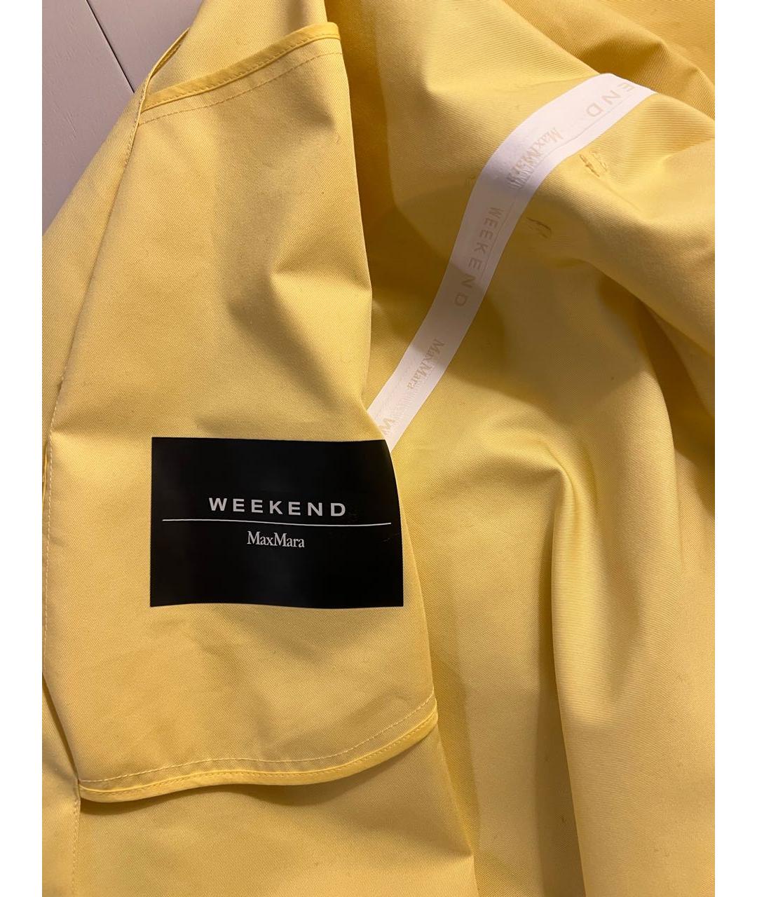 WEEKEND MAX MARA Желтый хлопковый тренч/плащ, фото 7