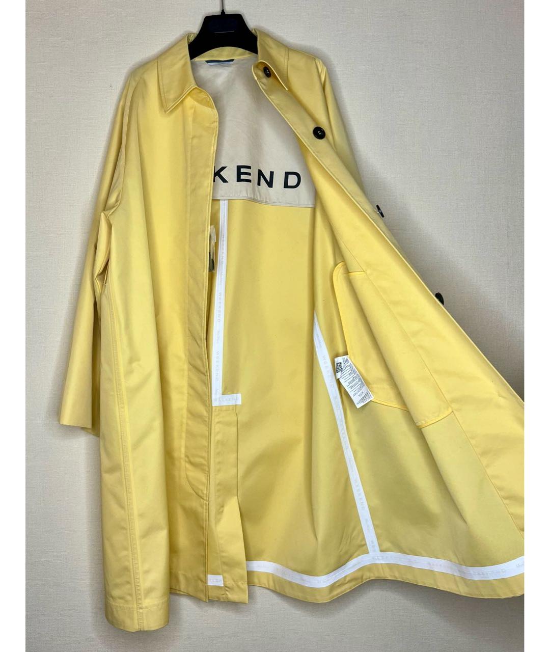 WEEKEND MAX MARA Желтый хлопковый тренч/плащ, фото 9