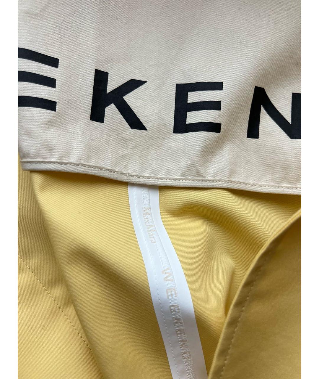 WEEKEND MAX MARA Желтый хлопковый тренч/плащ, фото 6