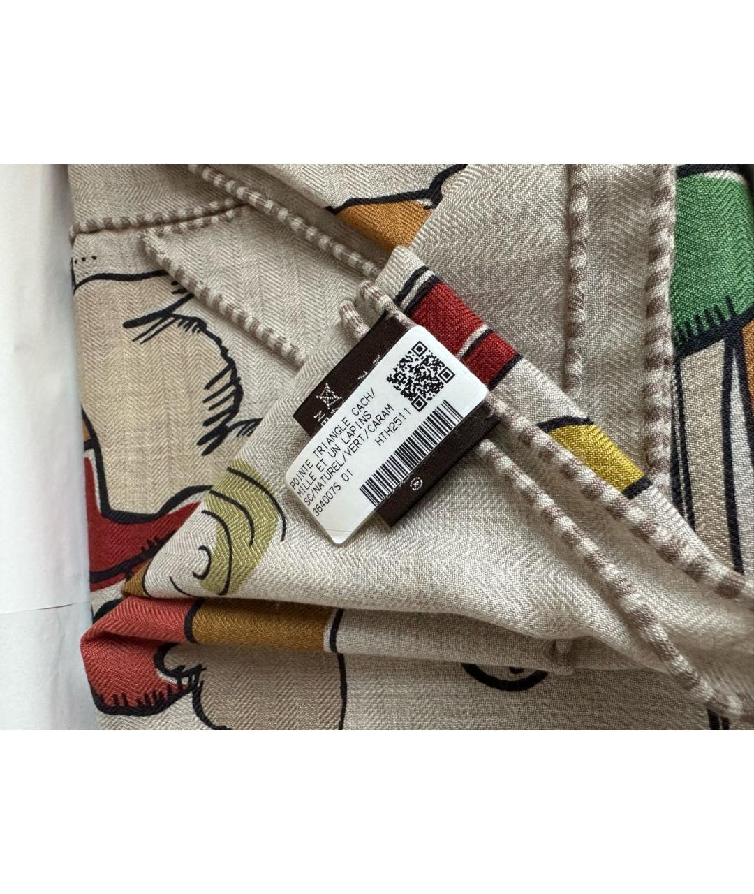 HERMES Мульти кашемировый платок, фото 5