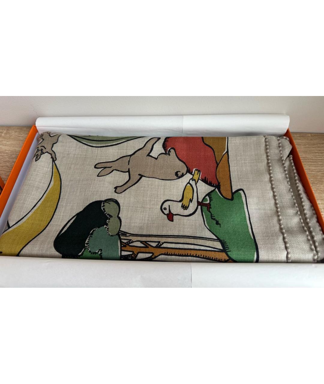 HERMES Мульти кашемировый платок, фото 3