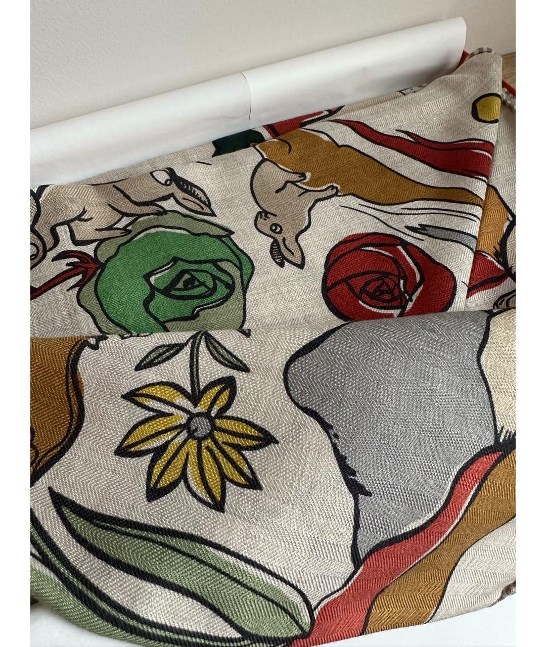 HERMES Мульти кашемировый платок, фото 4