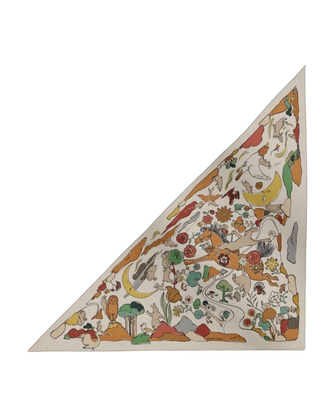 HERMES Мульти кашемировый платок, фото 1