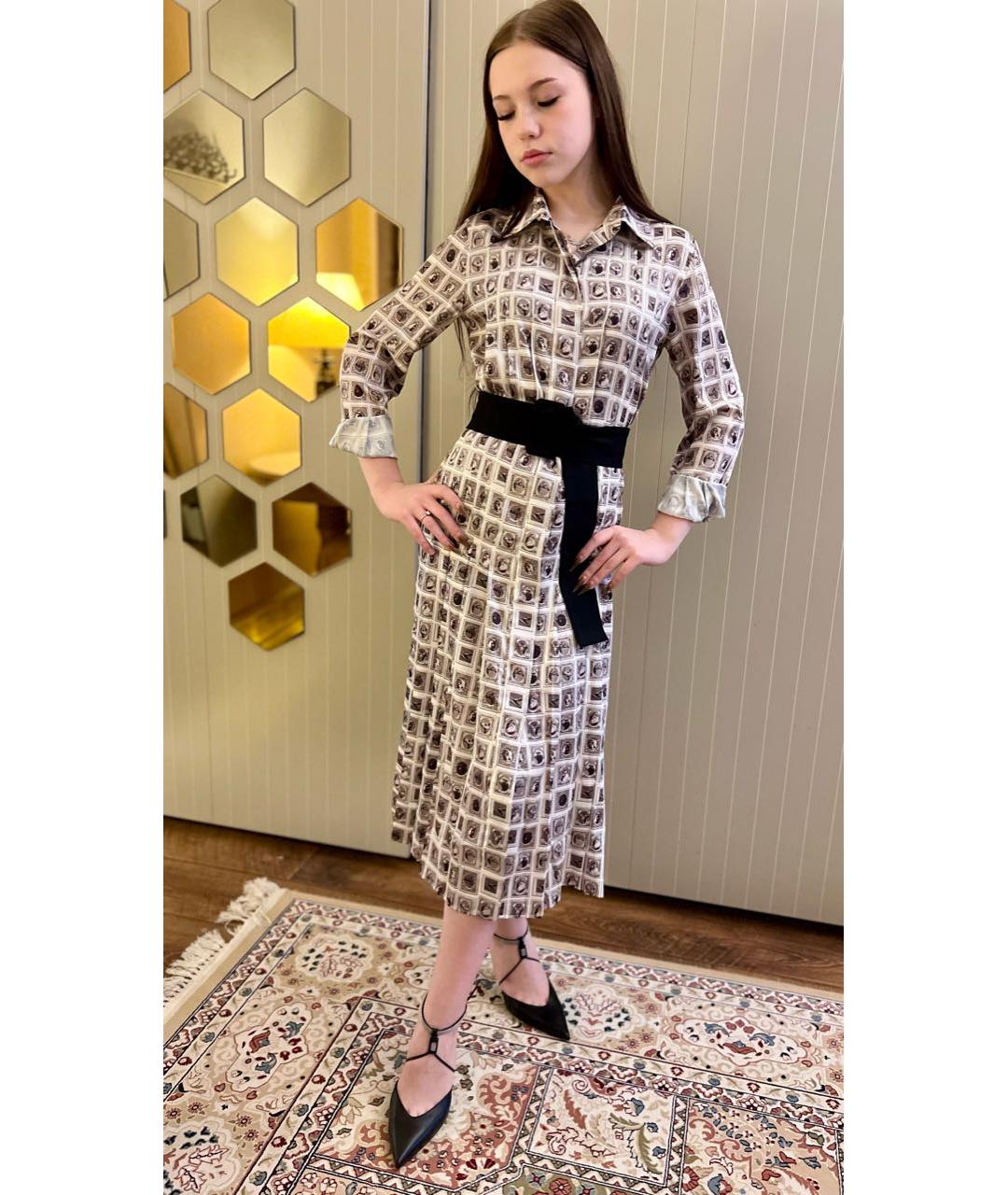 MAX MARA Антрацитовое полиэстеровое повседневное платье, фото 3