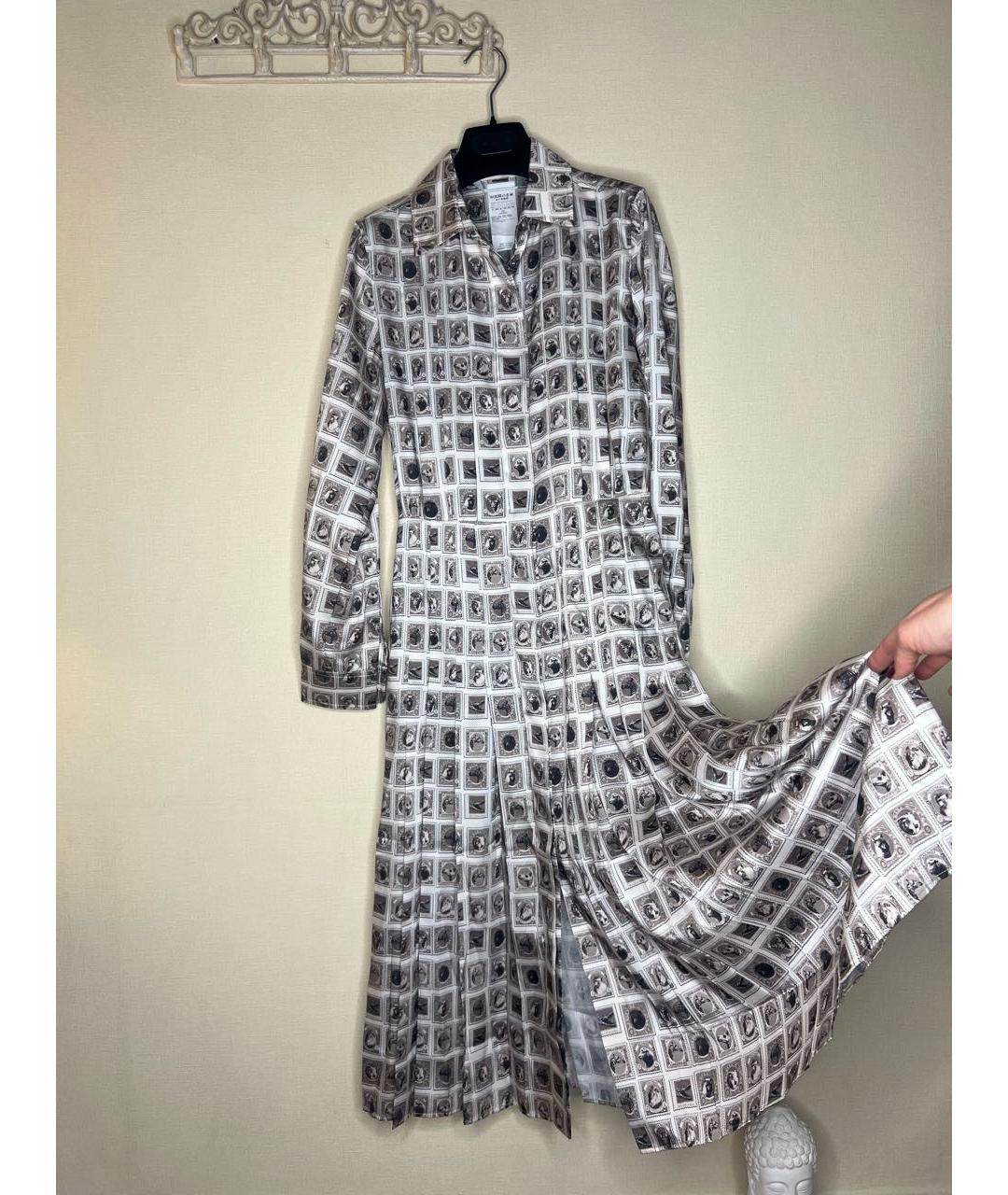 MAX MARA Антрацитовое полиэстеровое повседневное платье, фото 2