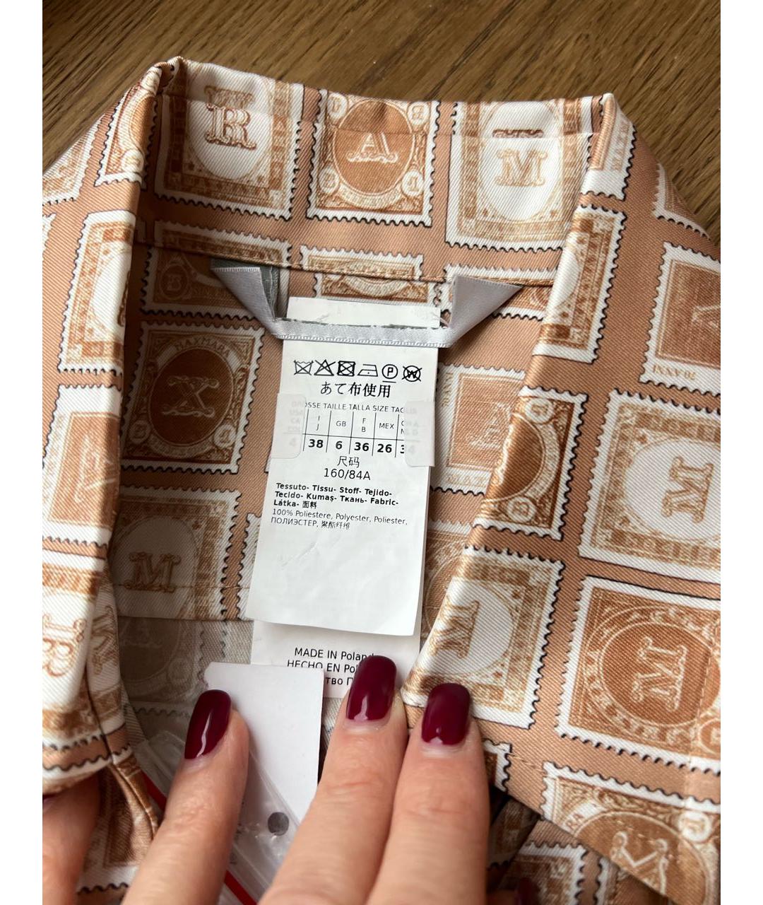 MAX MARA Коричневое полиэстеровое повседневное платье, фото 5