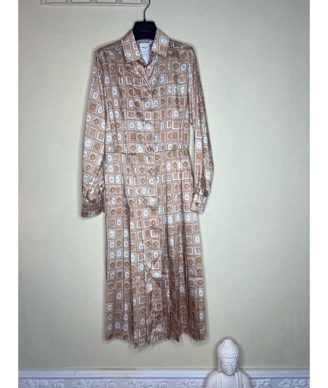 MAX MARA Коричневое полиэстеровое повседневное платье, фото 4