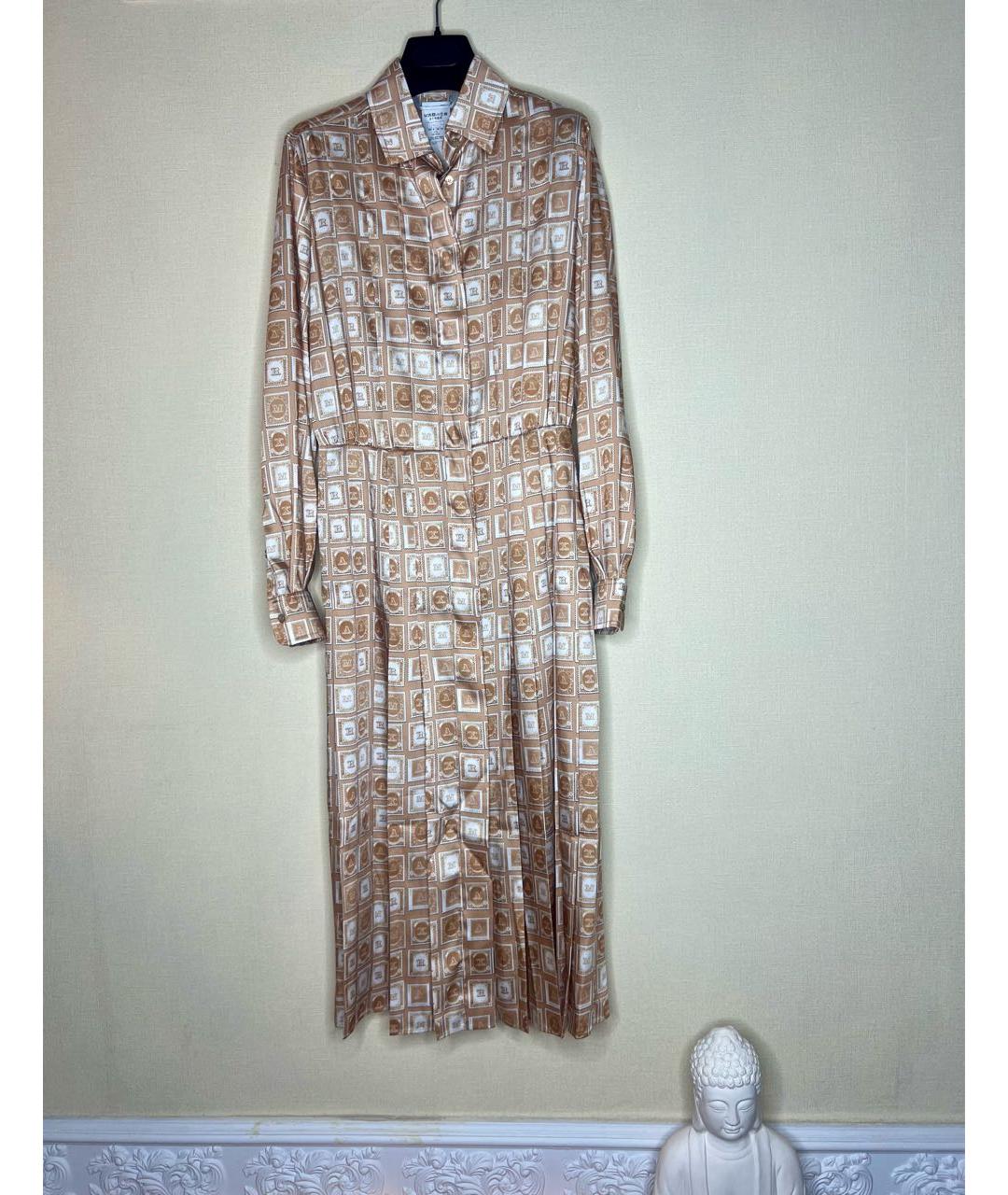 MAX MARA Коричневое полиэстеровое повседневное платье, фото 9