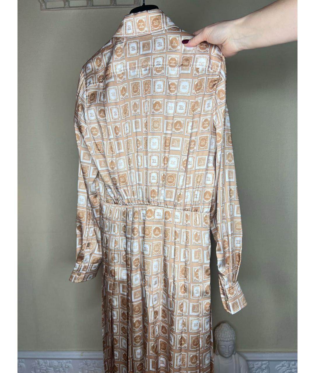 MAX MARA Коричневое полиэстеровое повседневное платье, фото 3