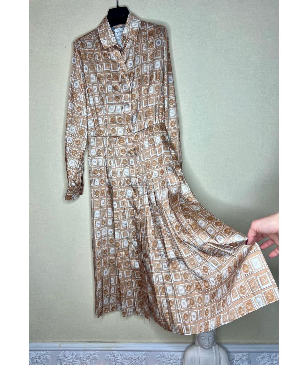 MAX MARA Коричневое полиэстеровое повседневное платье, фото 2