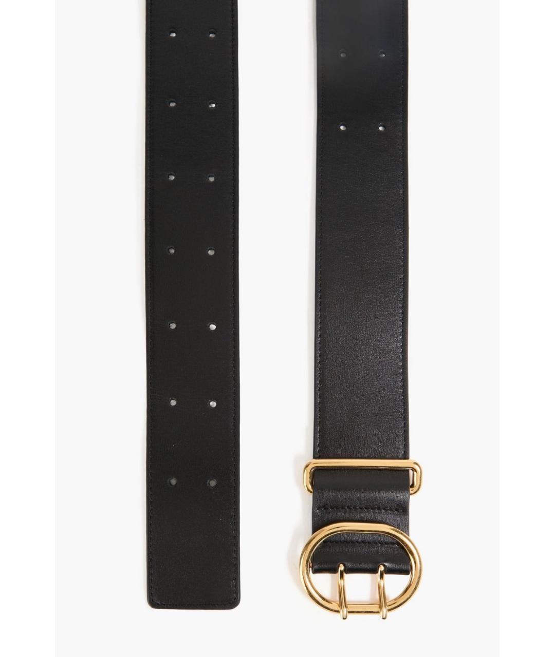 JIL SANDER Черный кожаный ремень, фото 2