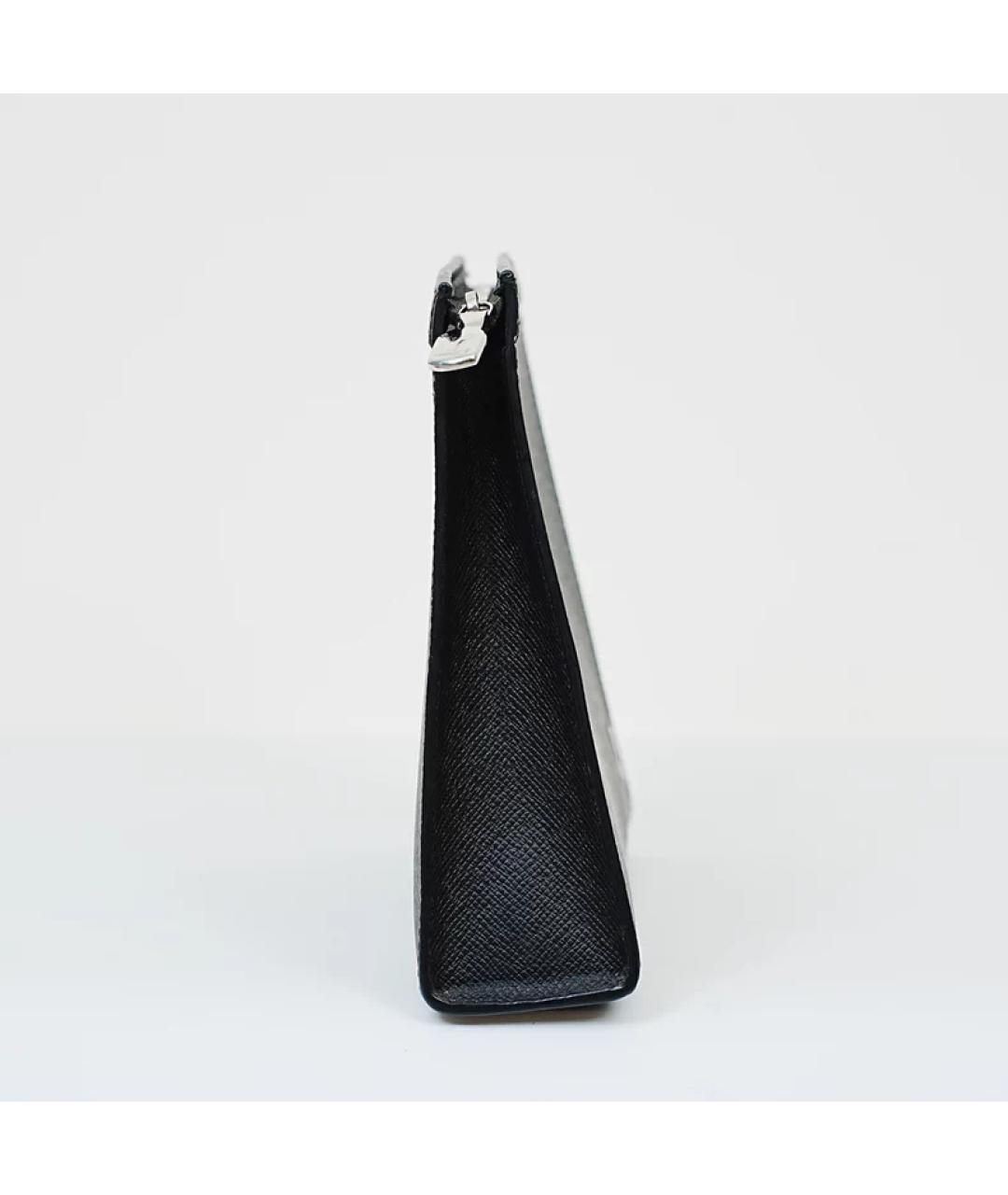 LOUIS VUITTON Черная кожаная сумка с короткими ручками, фото 6