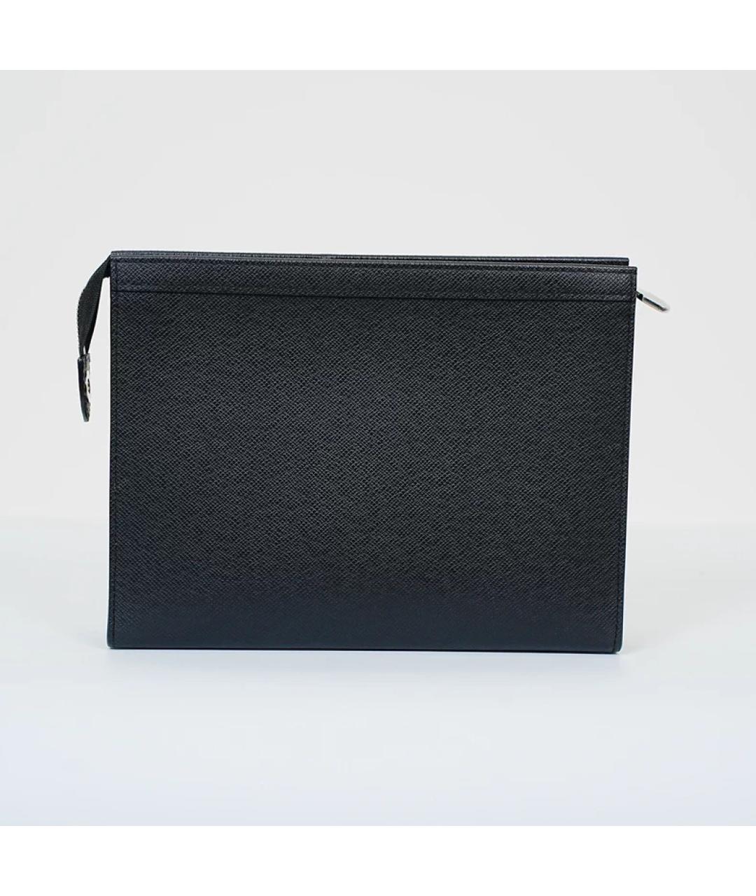 LOUIS VUITTON Черная кожаная сумка с короткими ручками, фото 3