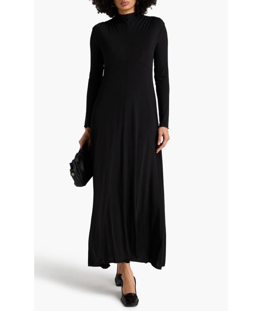 JIL SANDER Черное вискозное коктейльное платье, фото 2