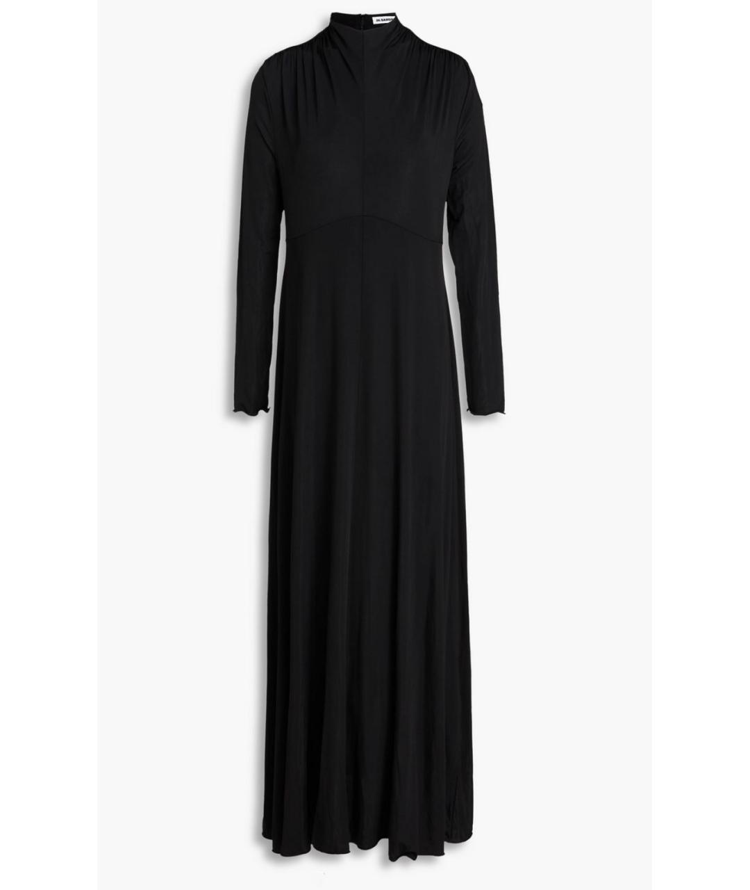 JIL SANDER Черное вискозное коктейльное платье, фото 4