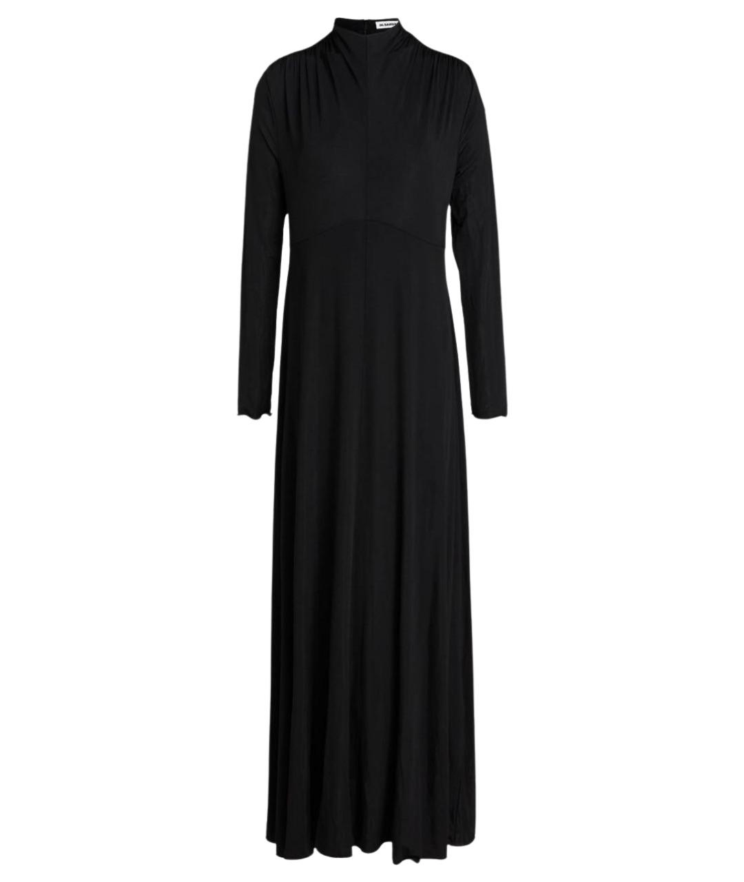 JIL SANDER Черное вискозное коктейльное платье, фото 1