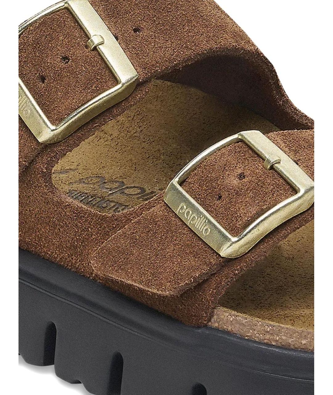 BIRKENSTOCK Коричневые замшевые сандалии, фото 4