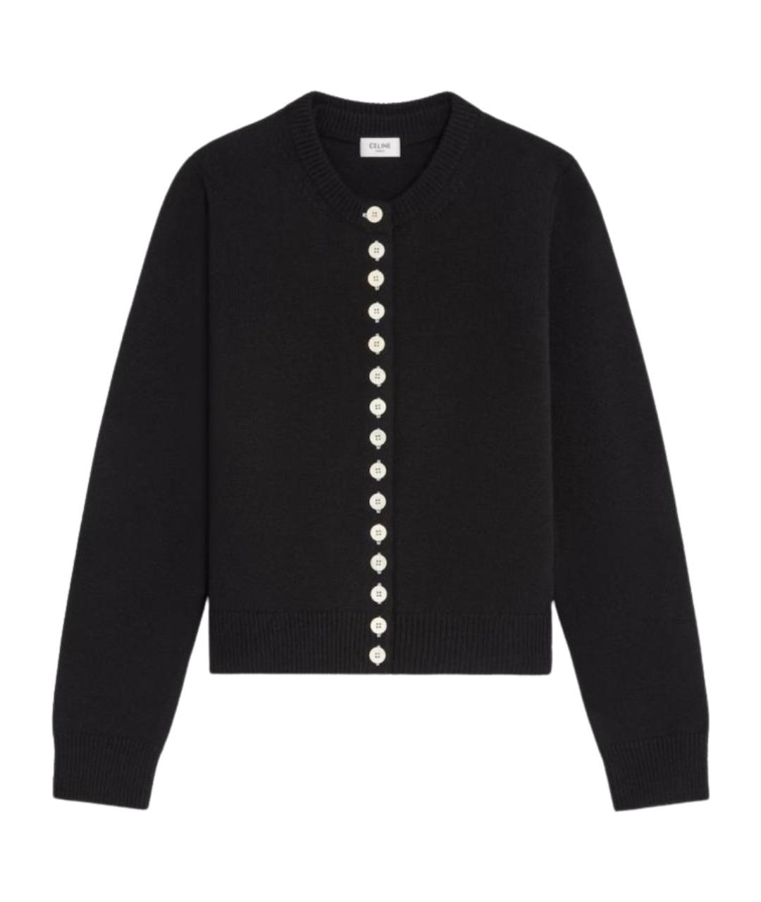 CELINE Черный кашемировый кардиган, фото 1