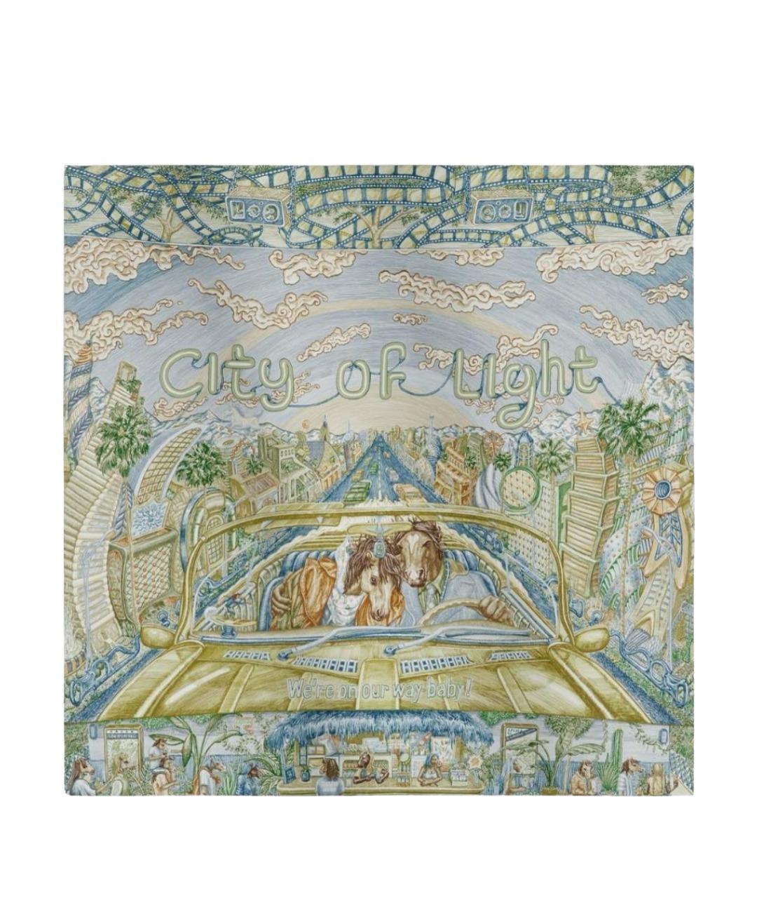 HERMES Зеленый шелковый платок, фото 1