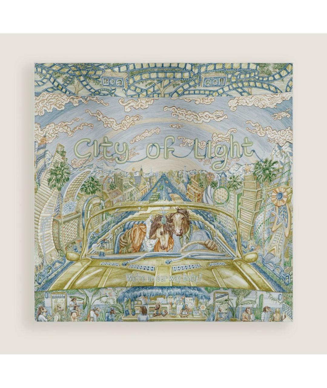 HERMES Зеленый шелковый платок, фото 5