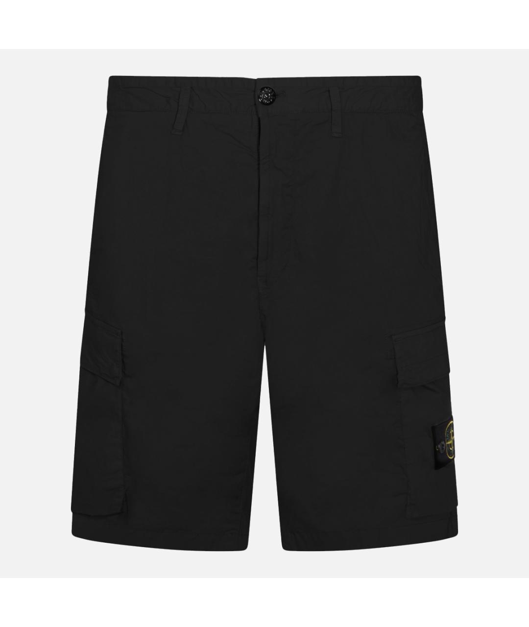STONE ISLAND Черные хлопковые шорты, фото 3