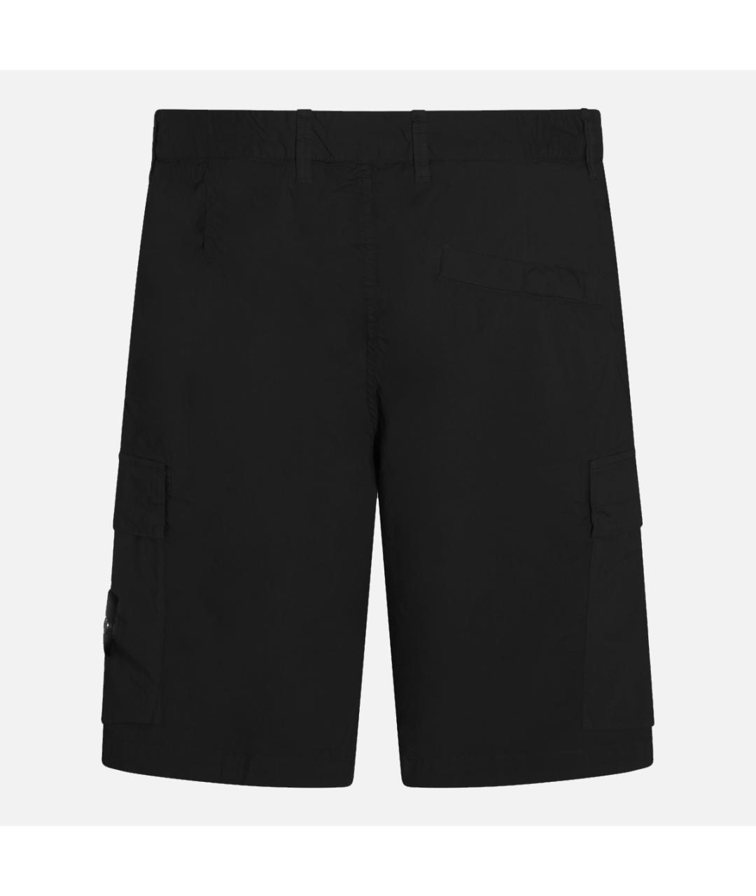 STONE ISLAND Черные хлопковые шорты, фото 2