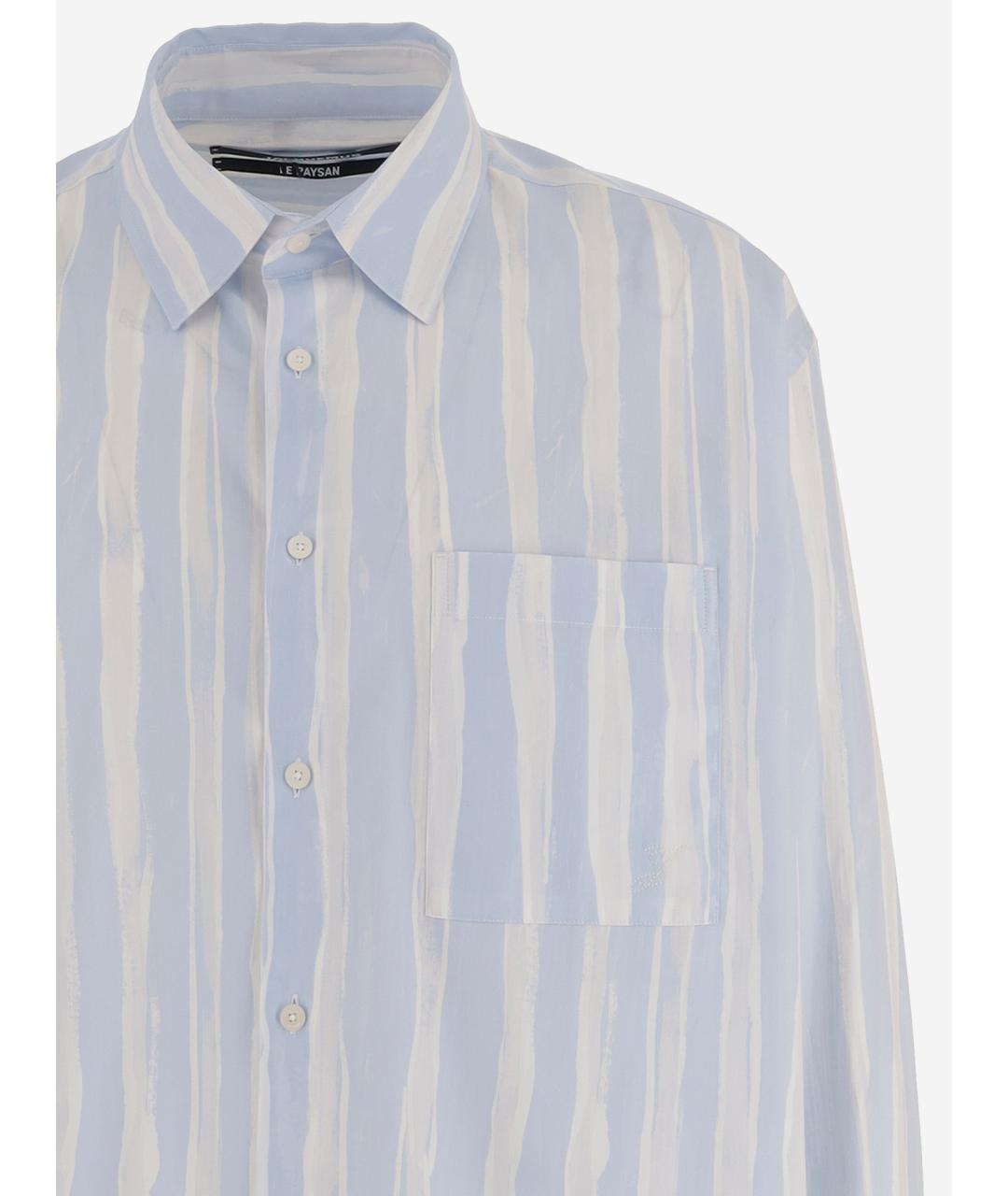 JACQUEMUS Голубая хлопковая кэжуал рубашка, фото 3
