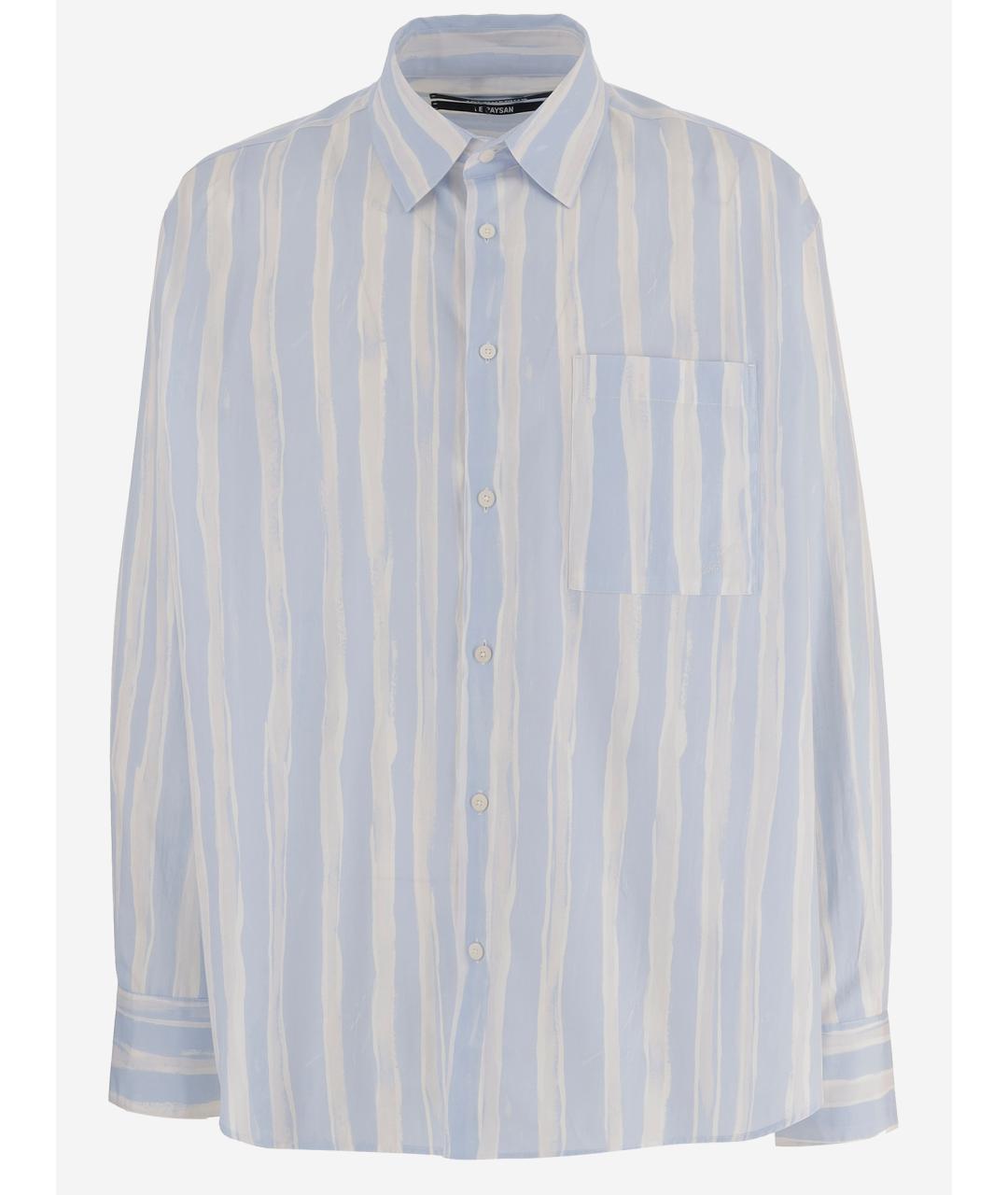 JACQUEMUS Голубая хлопковая кэжуал рубашка, фото 4