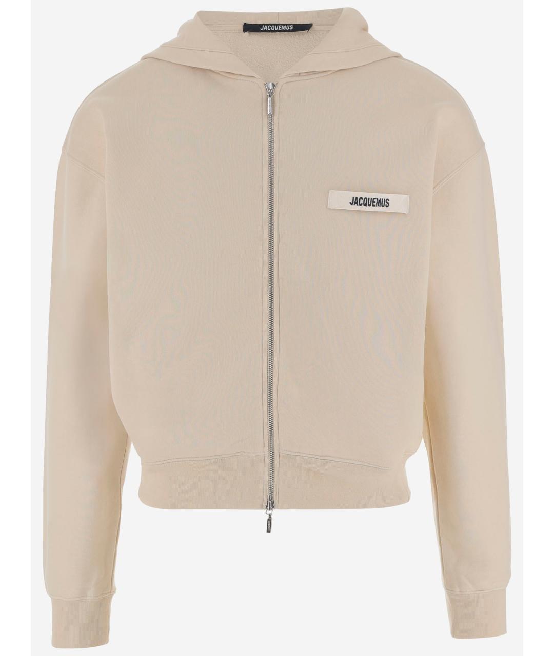 JACQUEMUS Бежевый хлопковый джемпер / свитер, фото 4