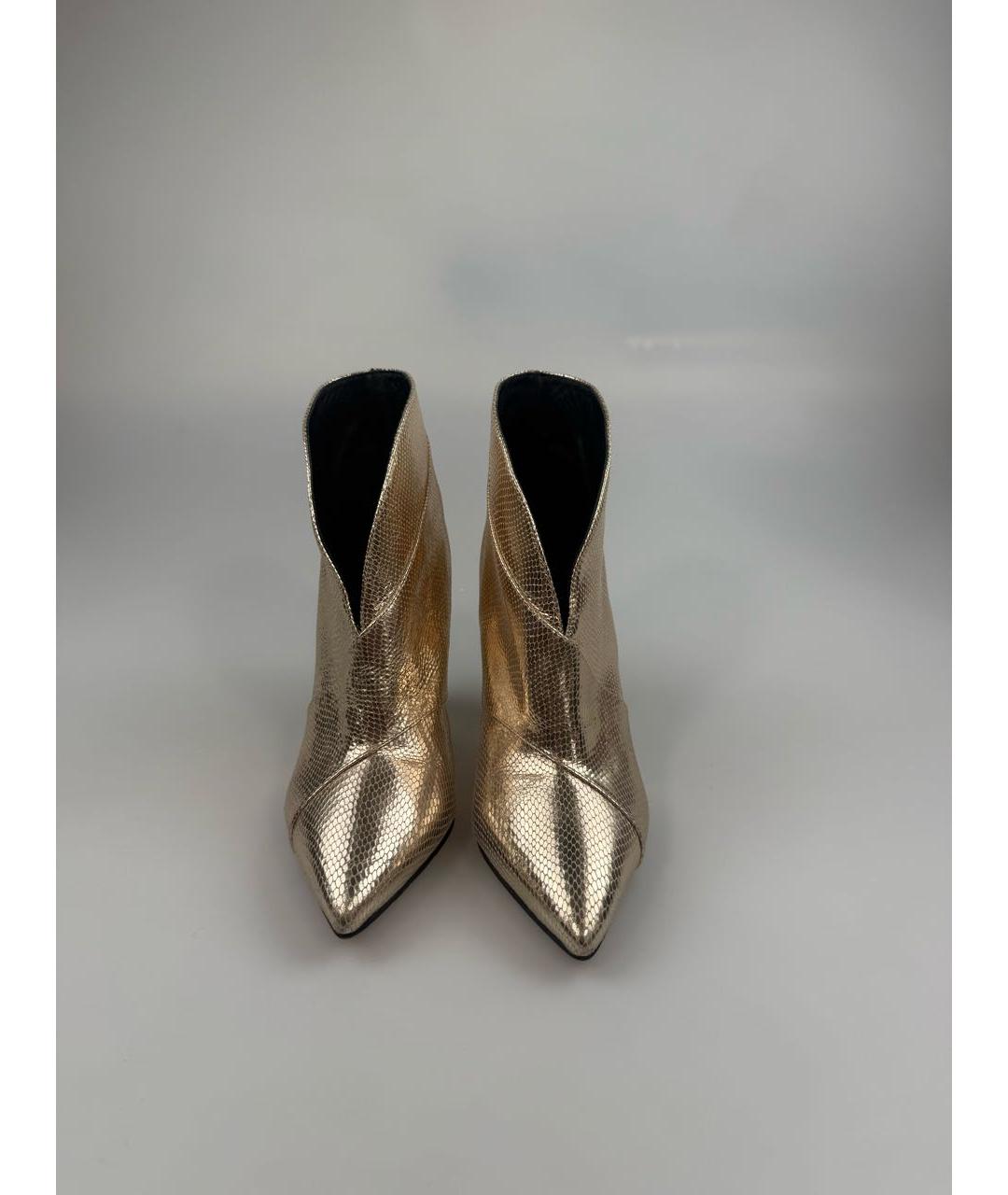 ISABEL MARANT Золотые кожаные ботильоны, фото 3