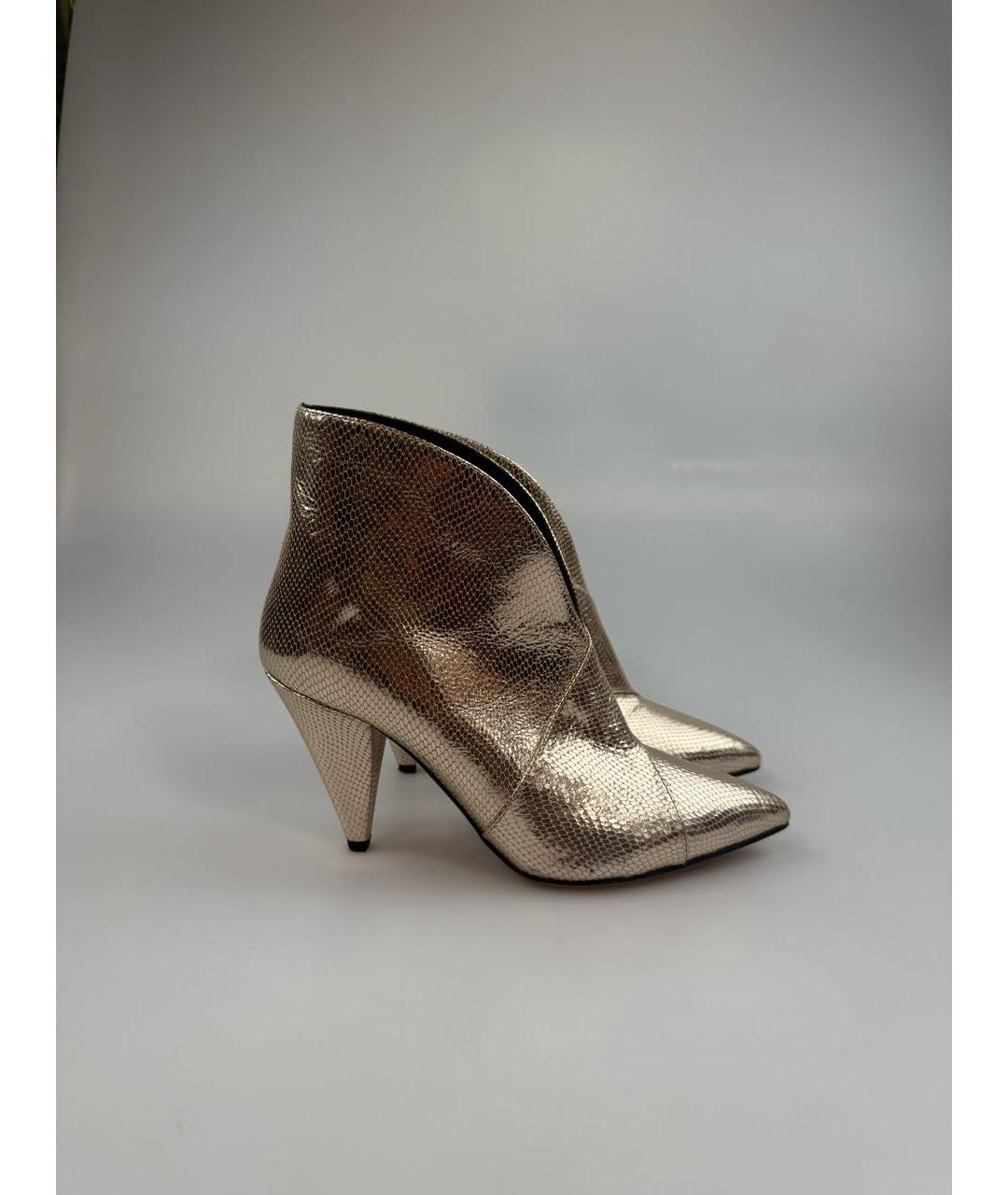 ISABEL MARANT Золотые кожаные ботильоны, фото 6