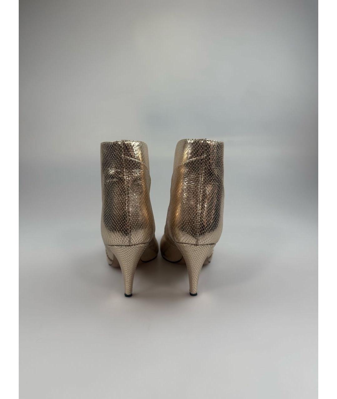 ISABEL MARANT Золотые кожаные ботильоны, фото 4