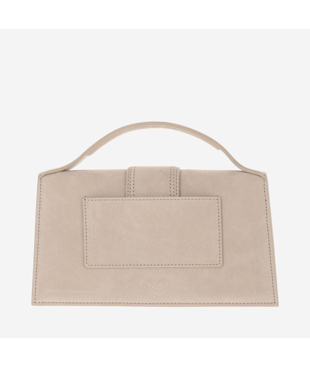 JACQUEMUS Бежевая замшевая сумка через плечо, фото 4