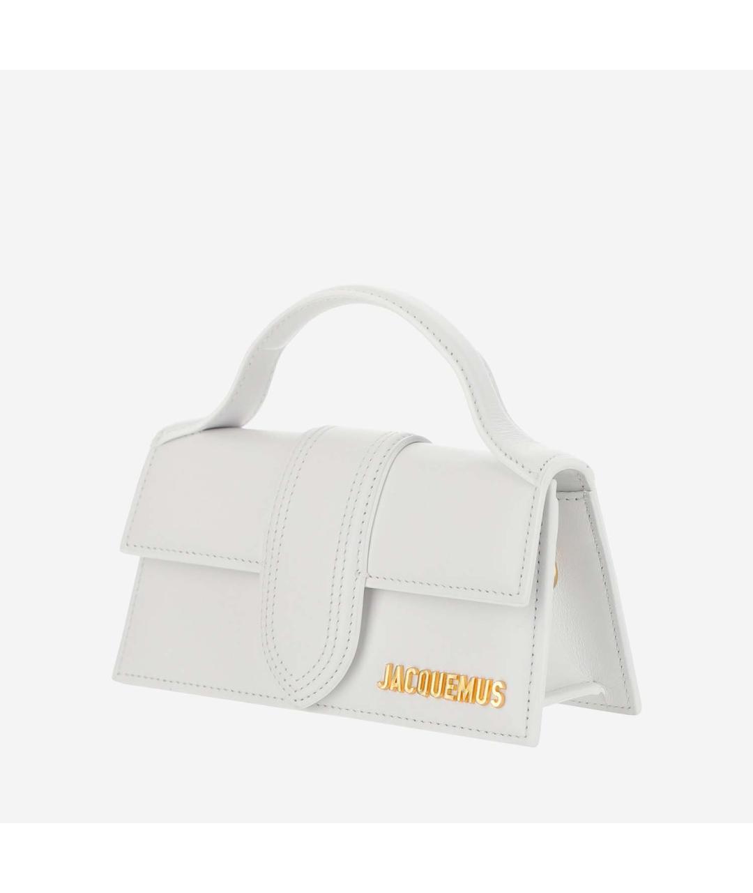 JACQUEMUS Белая кожаная сумка тоут, фото 2