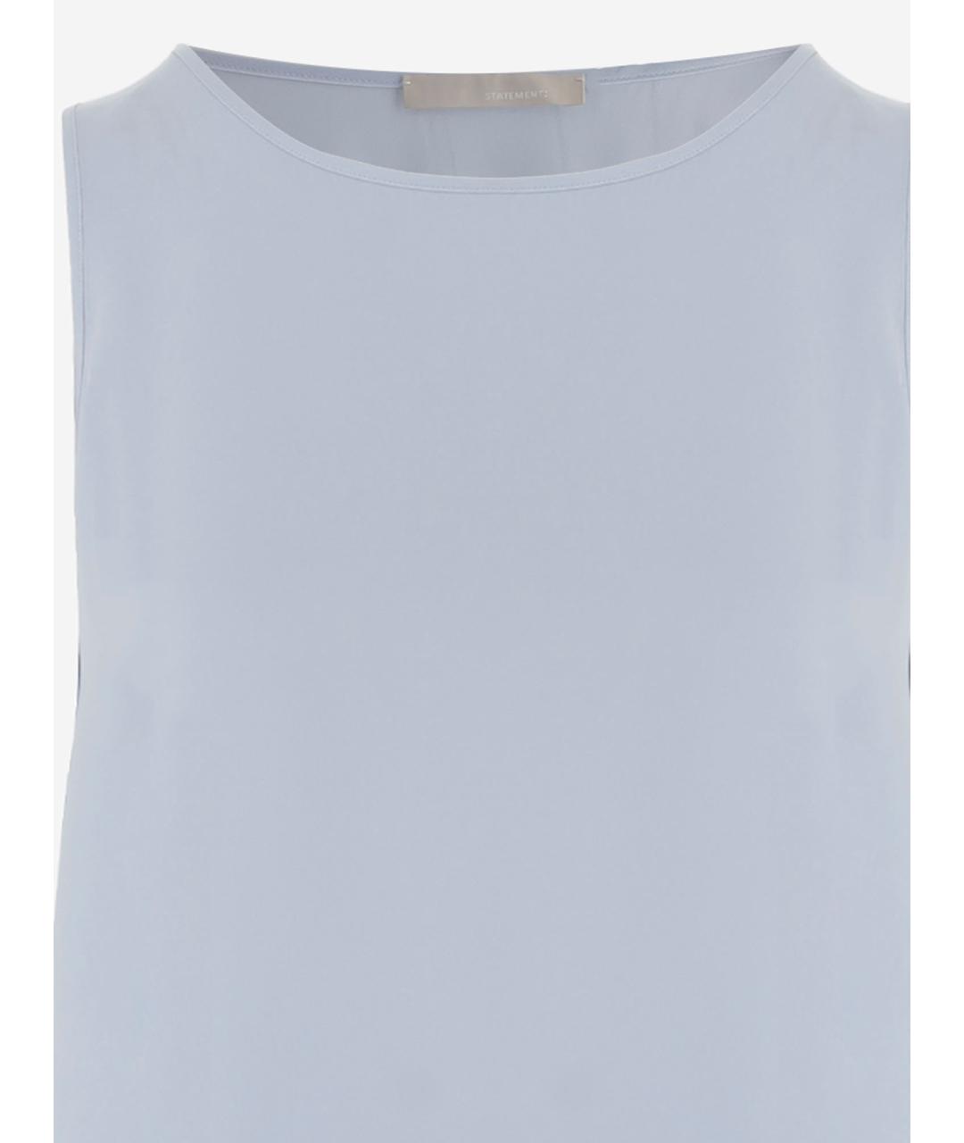 ALLUDE Голубая шелковая майка, фото 3