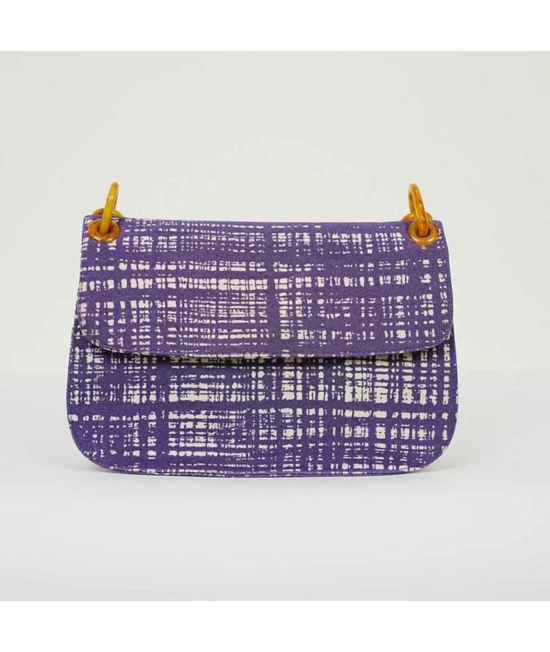 PRADA Фиолетовая кожаная сумка с короткими ручками, фото 3