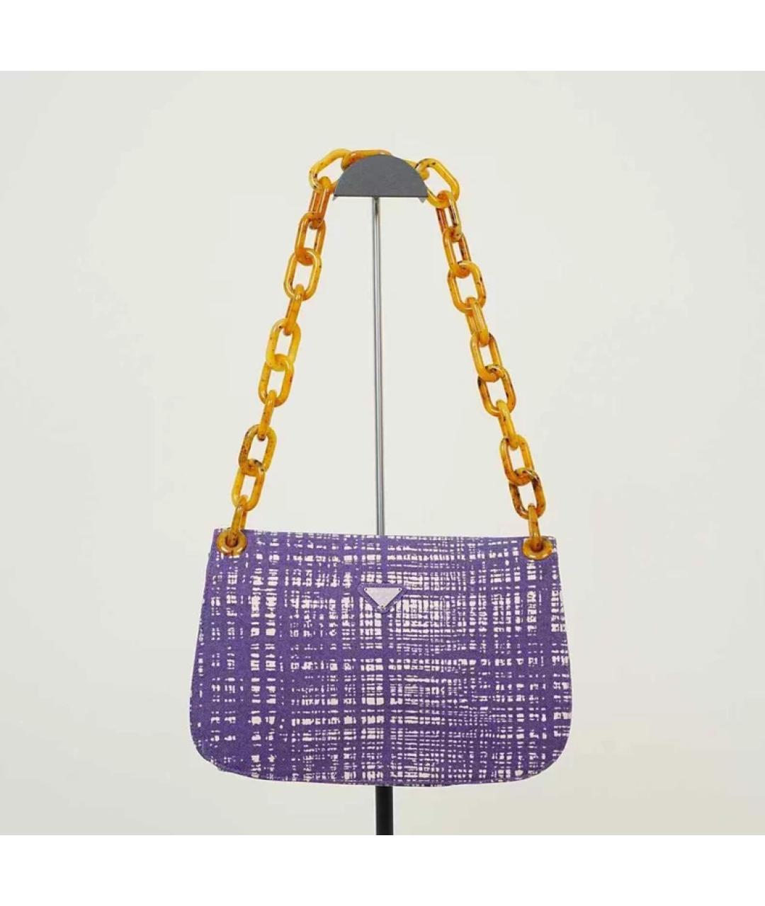 PRADA Фиолетовая кожаная сумка с короткими ручками, фото 9