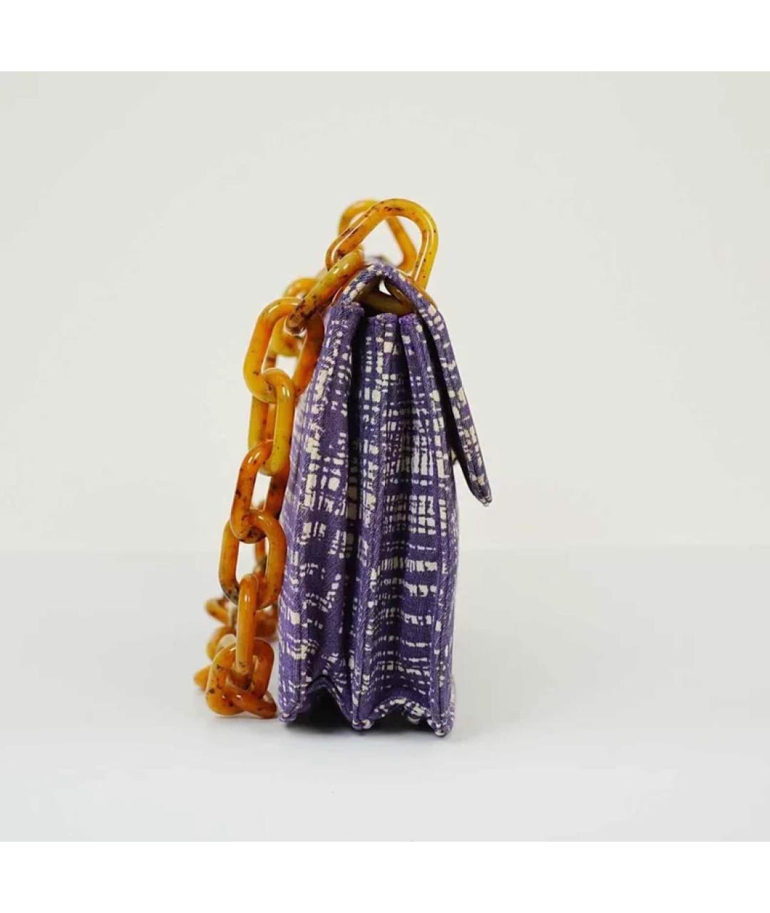 PRADA Фиолетовая кожаная сумка с короткими ручками, фото 2