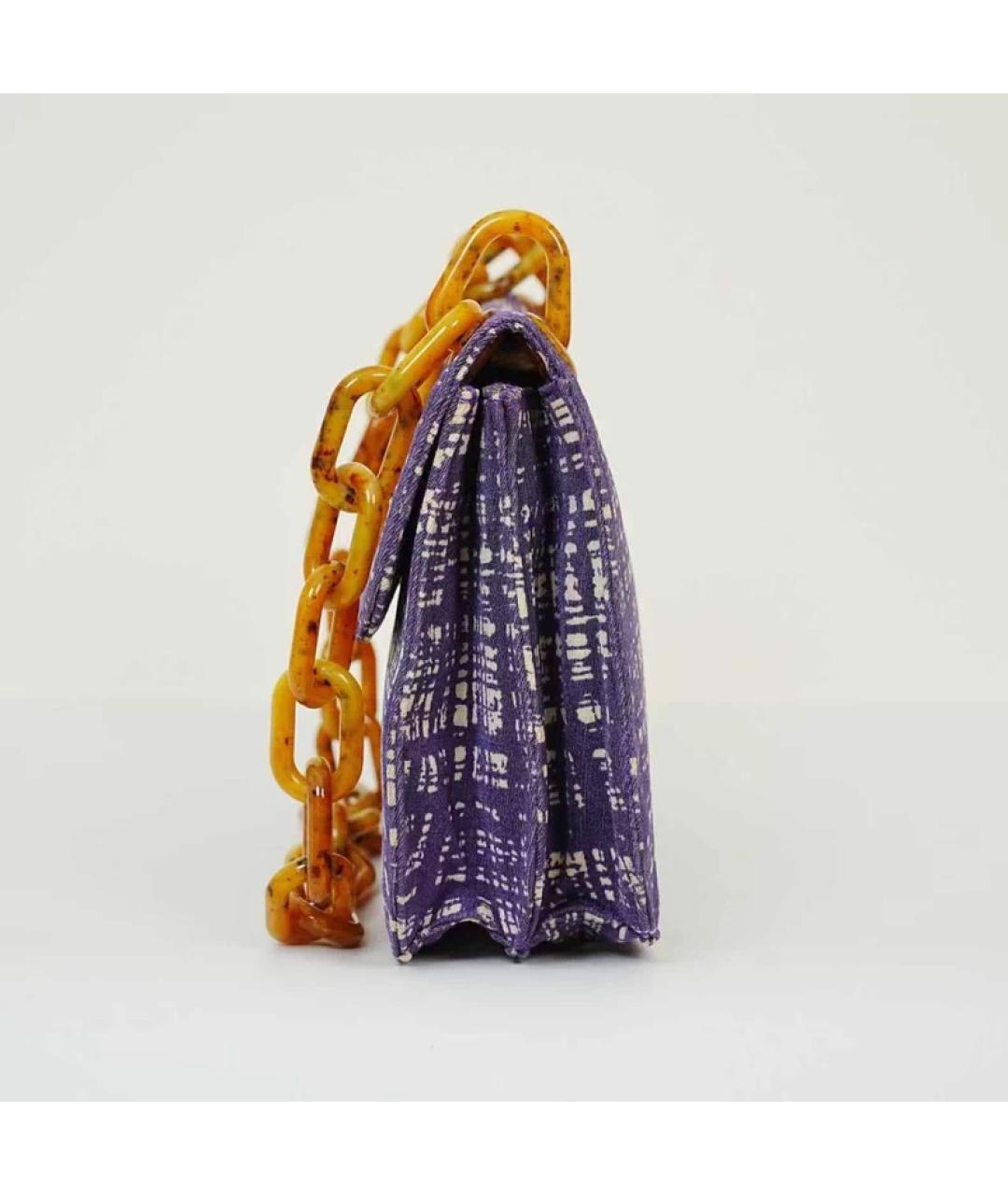 PRADA Фиолетовая кожаная сумка с короткими ручками, фото 4